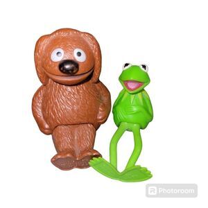 ROWLF THE DOG AND KERMIT THE FROG VINTAGE TOYS